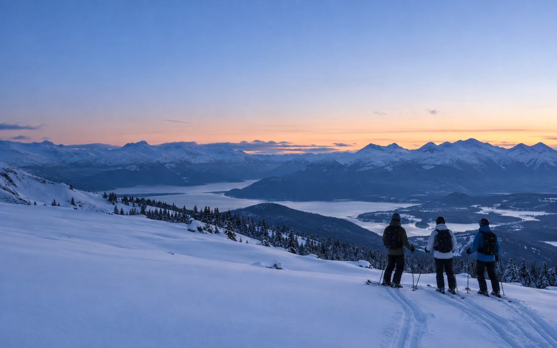 雪山与滑雪者
